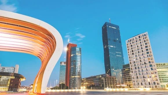 Cityscape with modern buildings